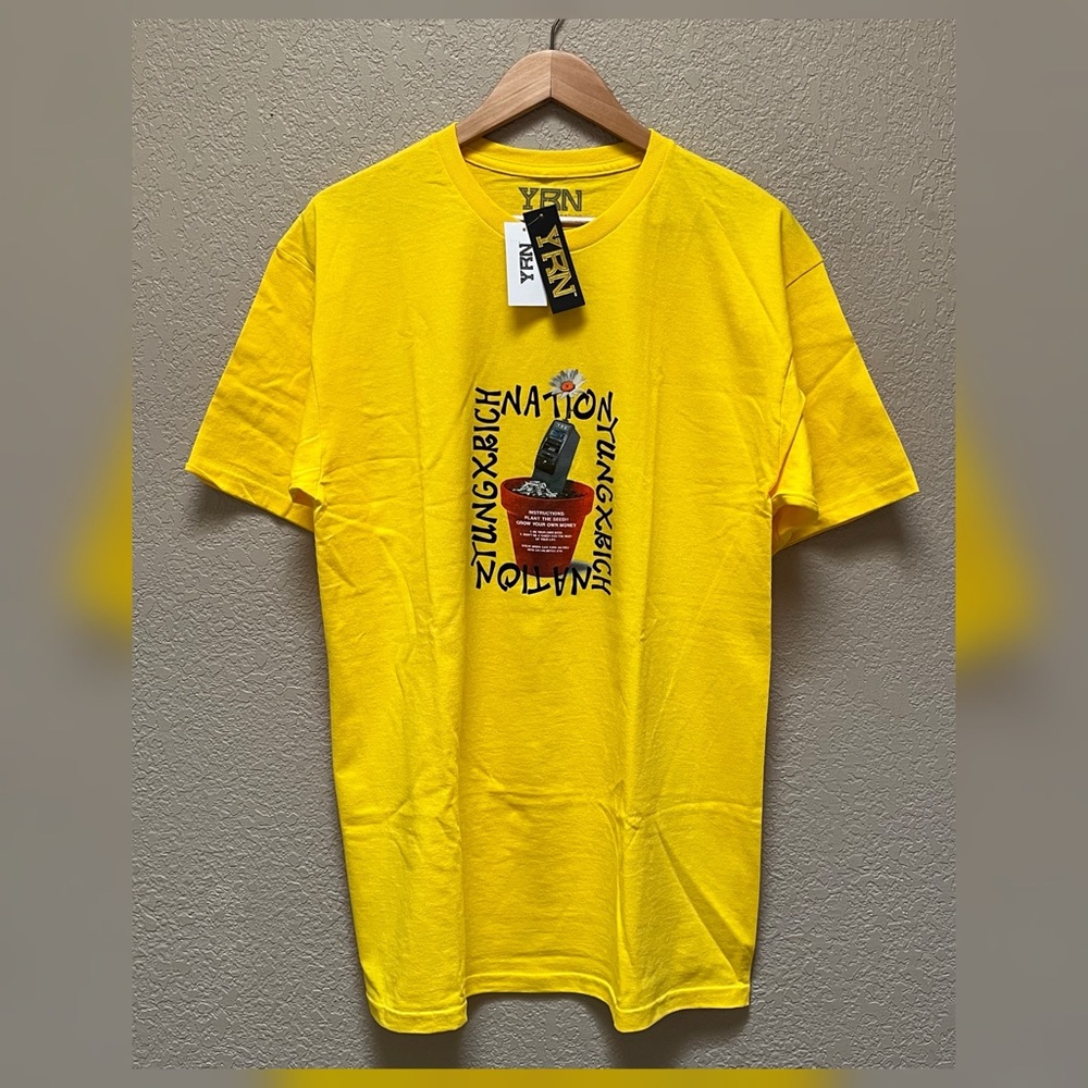 YRN Migos Yung Rich Nation ATM Plant Print T-Shirt Men’s Size Large